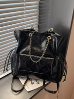 Quilted Chain Decor Backpack Bag