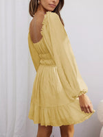 Ruffled Hem Balloon Sleeve Dress