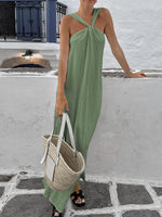 Halter Neck Flowy Maxi Dress