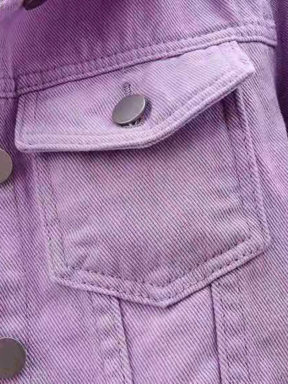 Full Size CroppedDenim Jacket Plus Size
