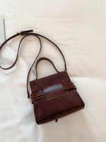 Suede Buckle Decor Crossbody Bag