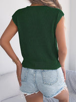Cable Knit Cap Sleeve Sweater