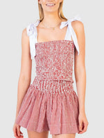 Smocked Tie Shoulder Cami and Shorts Set