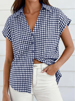 Gingham Print Button-Down Shirt