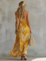 Full Size Printed Spaghetti Strap Maxi Dress Plus Size