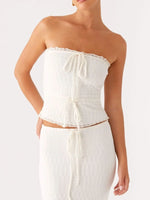 Tie Front Tube Top and Maxi Skirt Set