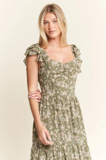 Jade By Jane Ruffle Sleeve Tiered Maxi Dress