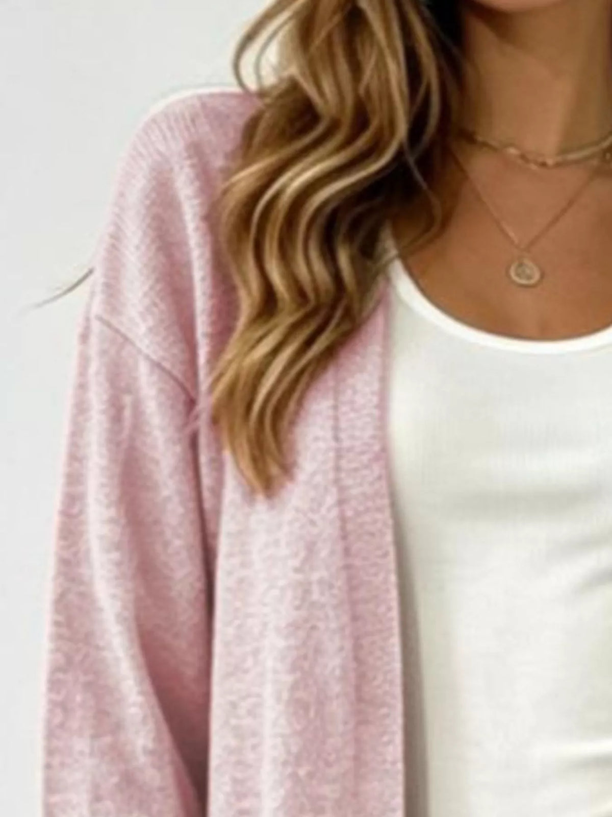 Full Size Open-Front Longline Knit Cardigan Plus Size