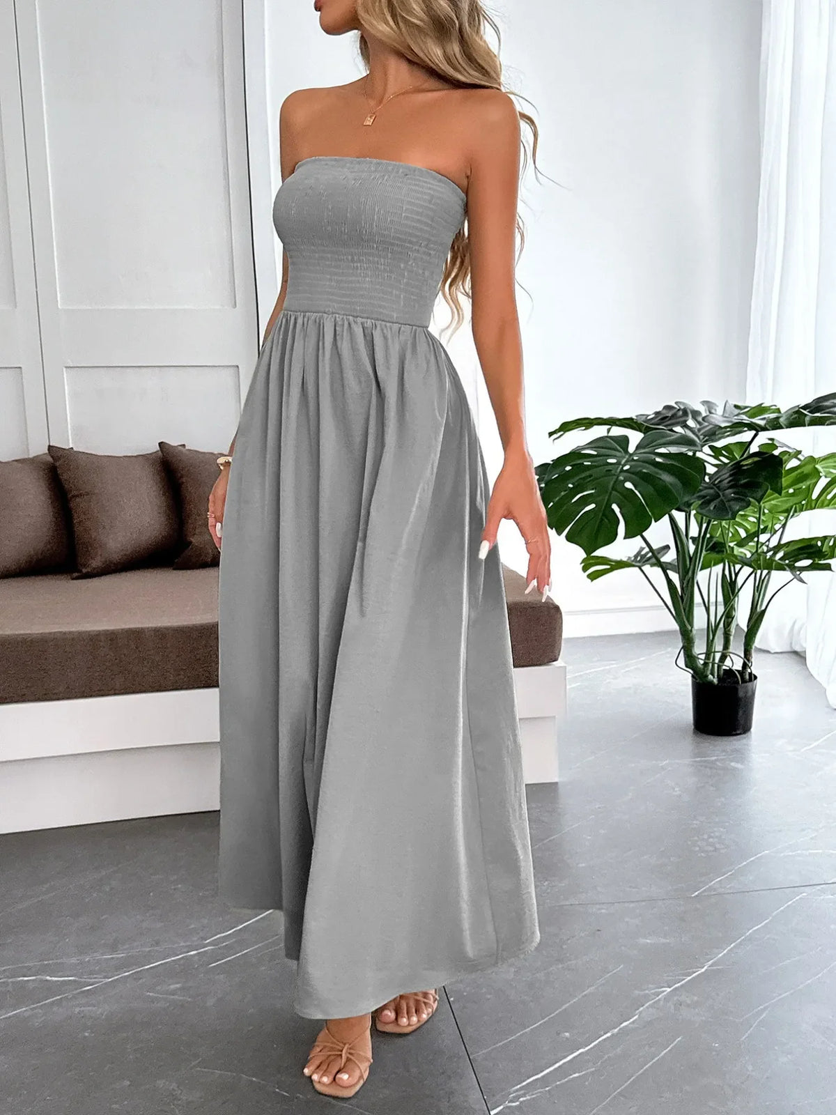 Smocked Tube Maxi Dress