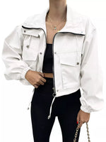 Drawstring Hem Zip Up Jacket