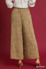 Umgee Jacquard Wide-Leg Pants