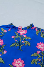 V Neck Short Sleeve Loose Flower Dress