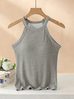 Grecian Neck Tank With Chest Pads