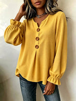 Waffle Knit Long Sleeve Top