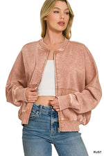Zenana Acid Washed Fleece Jacket