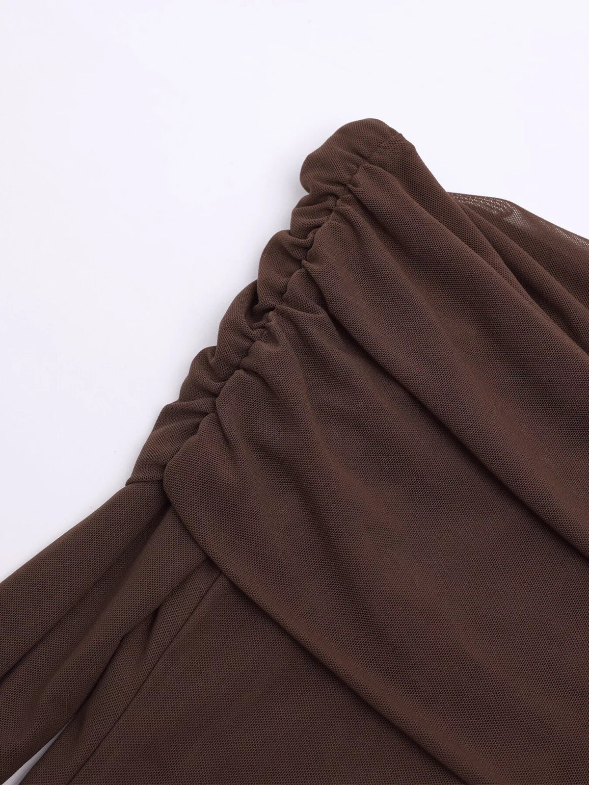 Off-Shoulder Ruched Long Sleeve Maxi Dress