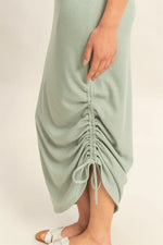 HYFVE Scoop Neck Side Tie Detail Midi Dress