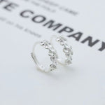 925 Sterling Silver Flower Hoop Earrings