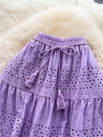 Eyelet Tiered Maxi Skirt