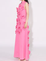 Floral Applique Sleeveless Maxi Dress