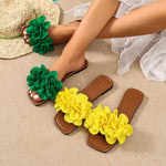 Floral Embellished Flat Sandals