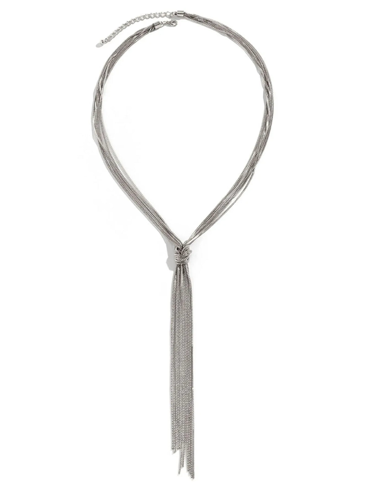 Twisted Knot ChainTassel Necklace