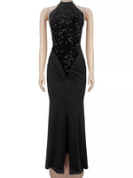 Sequin High Slit Sleeveless Maxi Dress