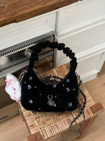 Ruched Handle Crossbody Bag with Bow