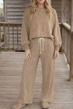 Leopard Print Star Embellished Sweatshirt and Pants Set