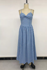 Gingham Knot Front Cami Midi Dress