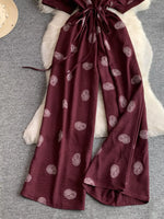 Printed Short Sleeve Wide Leg Jumpsuit