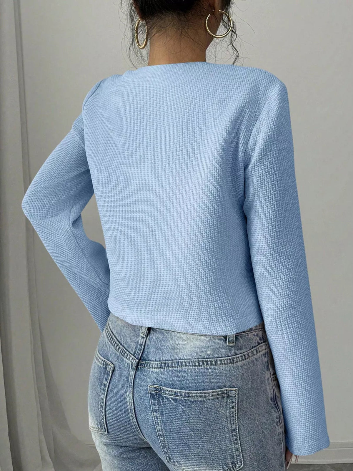 Bow Detail Cropped Outerwear