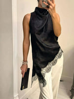 High Neck Lace Trim Cami