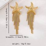 18K Gold-Plated Starfish Fringe Drop Earrings