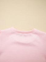 Puff Sleeve Pearl Embellished Scallop Trim Top and Skort Set