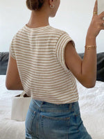 Full Size Striped Round Neck Short Sleeve T-Shirt Plus Size