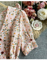Floral Print V-Neck Midi Dress