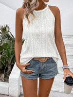 Openwork Grecian Neck Tank