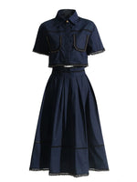 Short Sleeve Shirt and Skirt Set