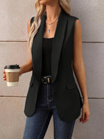 Sleeveless Shawl Collar Vest Coat