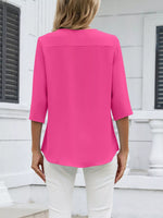 V-Neck 3/4 Sleeve Blouse