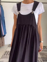 Full Size Ruched Wide Strap Overall Maxi Dress Plus Size