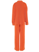 Button Up Long Sleeve Top and Pants Set