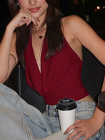Halter Neck Ruched Cami