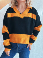 Color Block Long Sleeve Sweater
