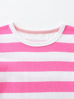 Children's Bee Embroidered Striped Casual Dress