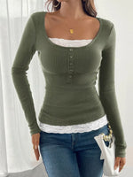 Lace Detail Long Sleeve T-Shirt