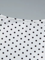 Polka Dot Ruched V-Neck Top