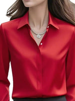 Button Down Collared Neck Long Sleeve Shirt