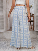 Devine Drawstring Printed Wide Leg Pants